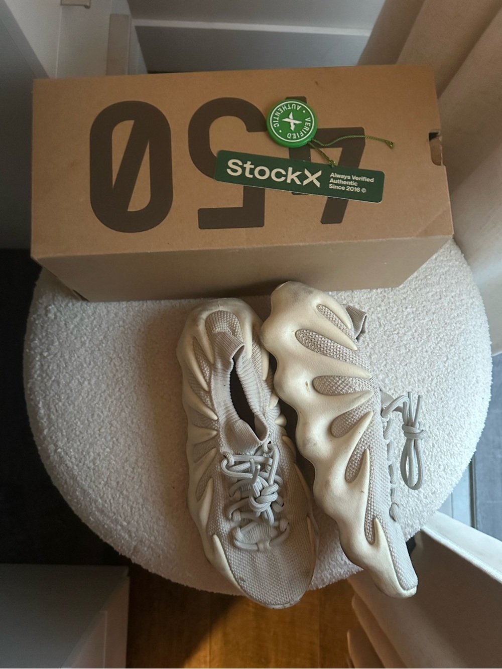 Yeezy 450 Bone/Tan Low-Top Sneakers